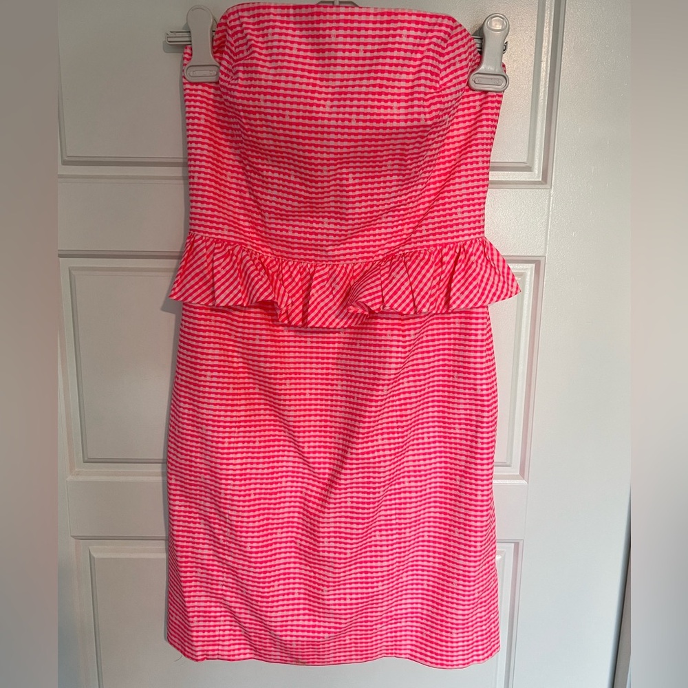 Lilly Pulitzer Strapless Lined Pink Mini Dress size 4
